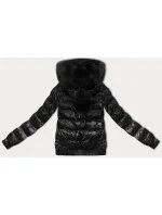 Černá krátká zimní květovaná bunda model 21248590 - CANADA Mountain