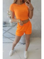 Bavlnená súprava so šortkami oranžová neónová Bavlnená súprava so šortkami oranžová neónová