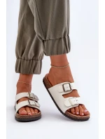 Dámské sandály s přezkami bílé model 21653013 - Boto