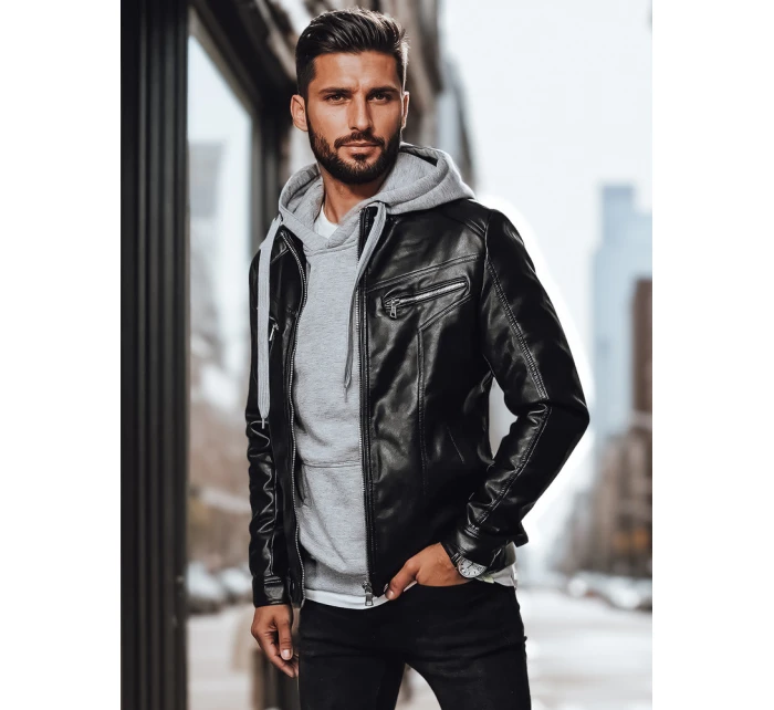 Pánská kožená bunda černá Dstreet model 21967836 - FashionStreet Pánská kožená bunda černá Dstreet model 21967836 - FashionStreet