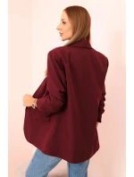 Elegantné sako s klopami bordovej farby