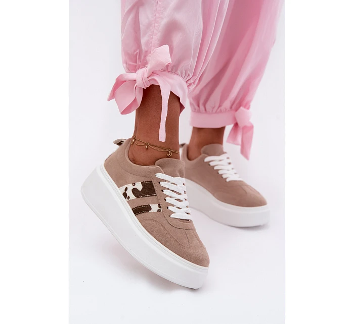 Dámské Tenisky na Masivní Platformě s  Béžové model 22122883 - Boto