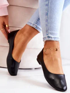 Baleríny kožené klasické čierne Stacee