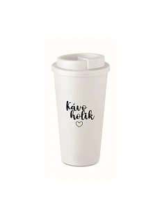 KAVOHOLIK - biely termohrnček 475 ml