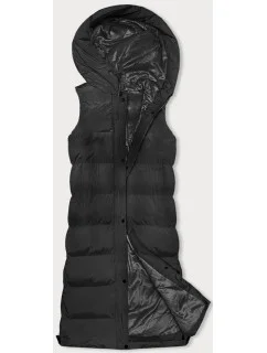 Hrubšia čierna dámska vesta (23-008)