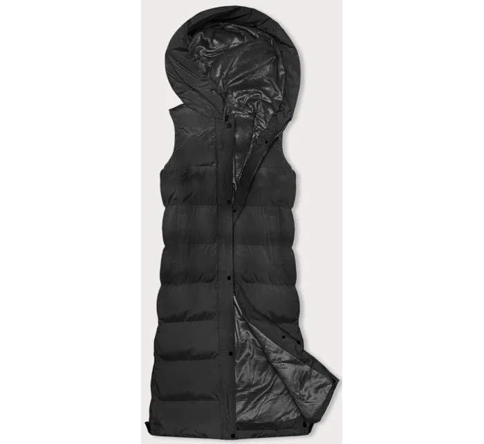 Hrubšia čierna dámska vesta (23-008)