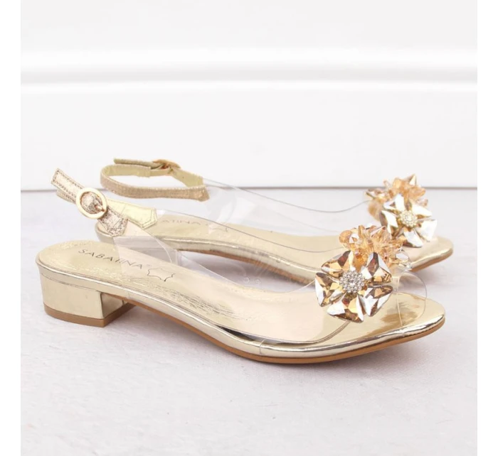 Dámské ažurové sandály béžové model 21904482 - Sabatina