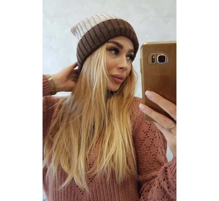 Fleecová čiapka Bojana K265 cappuccino+svetlo béžová+tmavo béžová