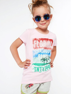 Dievčenské tričko so svetloružovou potlačou
