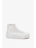 Dámské plátěné tenisky na platformě Big Star – bílé Dámské plátěné tenisky na platformě Big Star – bílé