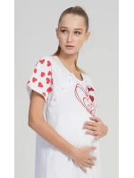 Dámska tehotenská nočná košeľa Love Light Grey Printed - Vienetta