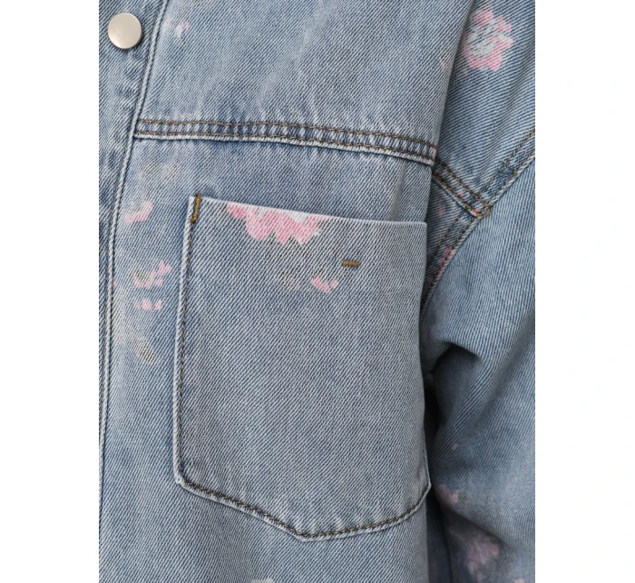 Dámska džínsová košeľová bunda modrá FashionStreet TY5600