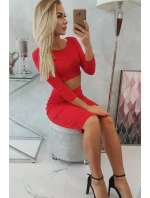 Souprava halenky a sukně červená Souprava halenky a sukně červená