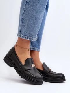 Zazoo 20165 Skórzane Mokasyny Damskie Czarne