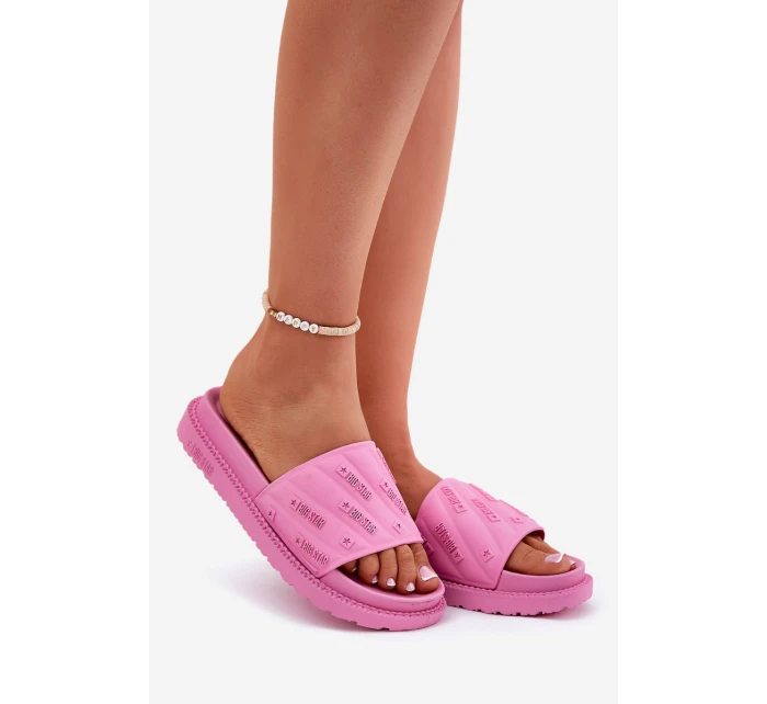 Klapki Damskie Na Platformie Big Star RR274A541 Różowe Klapki Damskie Na Platformie Big Star RR274A541 Różowe