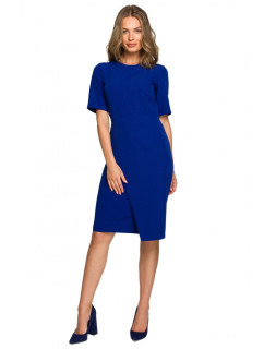 S317 Puzdrové šaty s dvojitým predným dielom - kráľovská modrá