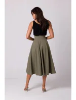 model 18407333 Sukně s vysokým pasem olivová - BeWear