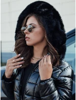 dámská prošívaná zimní bunda s kapucí černá Dstreet model 21980320 - FashionStreet