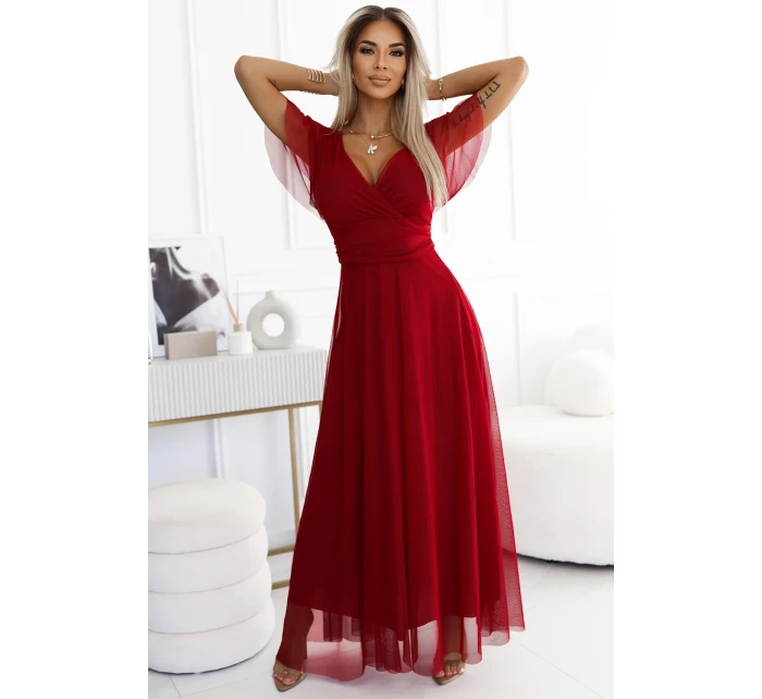 sukienka z dekoltem i krótkim model 20588350 - numoco basic sukienka z dekoltem i krótkim model 20588350 - numoco basic