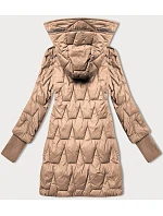 Dámska prešívaná prechodná bunda s pletenými rebrovanými manžetami Libland beige (LD-7775) Dámska prešívaná prechodná bunda s pletenými rebrovanými manžetami Libland beige (LD-7775)