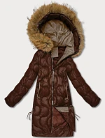 Dámska bunda s ozdobným prešívaním J Style chocolate (5M3351-158)