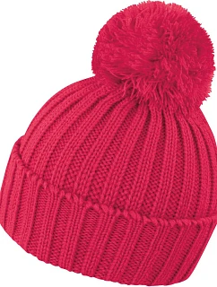 R Pletená čepice s bambulí 28. raspberry model 22424914 - Result Headwear