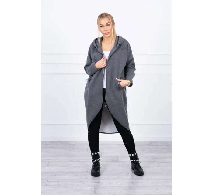 Zateplená dlhá mikina v grafitovej melanžovej farbe