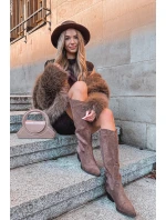 Dámské Kovábojky Na Podpatku Z Eko Semiše Hnědé Esmira Dámské Kovábojky Na Podpatku Z Eko Semiše Hnědé Esmira