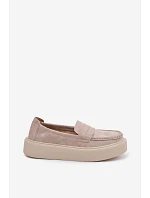 Mokasiny z přírodního semiše na platformě Vinceza Béžové Mokasiny z přírodního semiše na platformě Vinceza Béžové