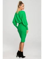M690 Kombinované pletené šaty - zelené