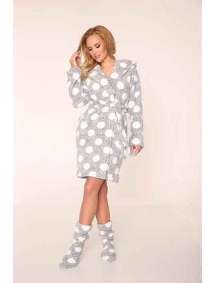 Dámský župan s velkými puntíky SOFT model 6156364 - De Lafense