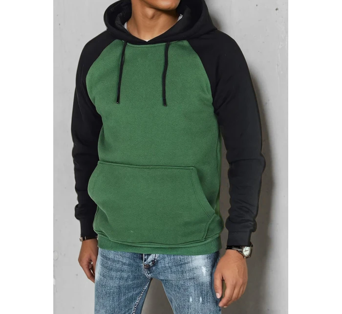 Pánska základná mikina s kapucňou zelená FashionStreet BX5895