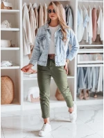 Dámské volnočasové kalhoty s páskem khaki Dstreet model 22174596 - FashionStreet