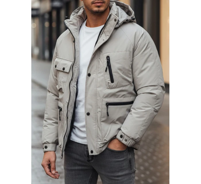 Pánská zimní bunda s kapucí šedá Dstreet model 21994698 - FashionStreet