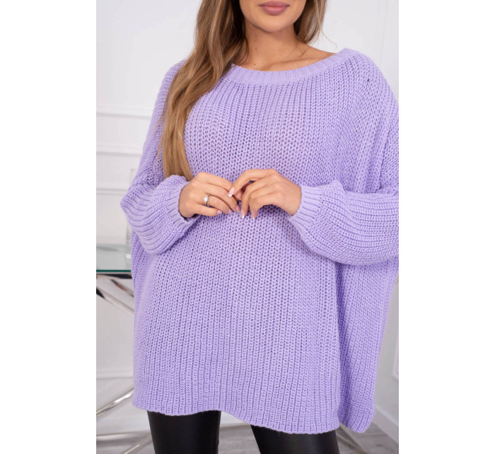 Široký oversize sveter fialový