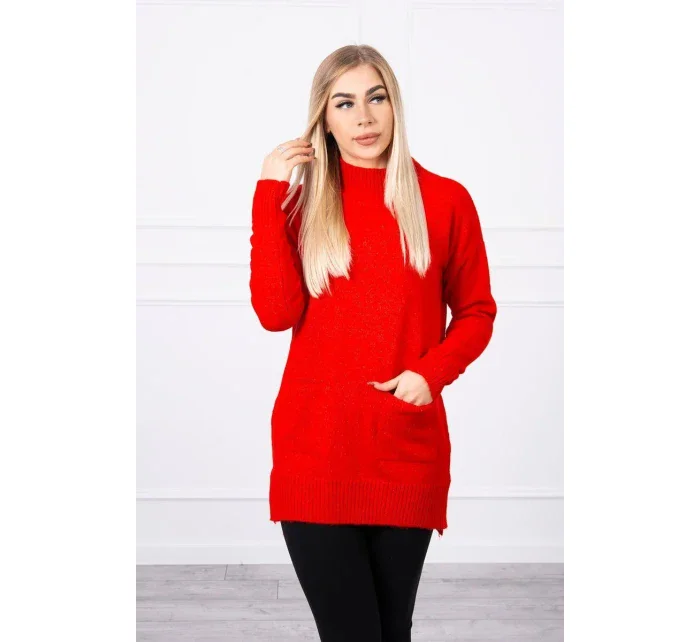 Sveter so stojačikom červený Sveter so stojačikom červený