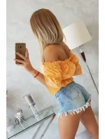 Broskyňovo sfarbená pruhovaná blúzka Broskyňovo sfarbená pruhovaná blúzka