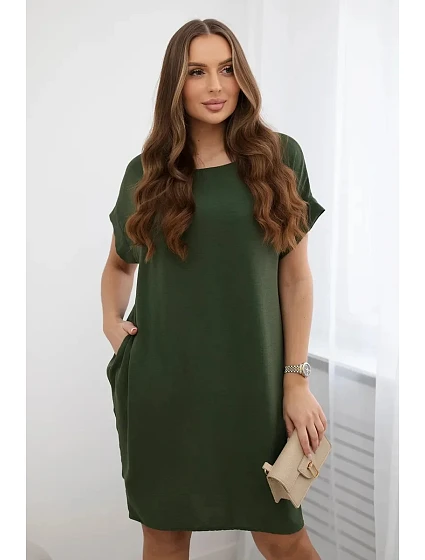 Šaty s vreckami khaki Šaty s vreckami khaki