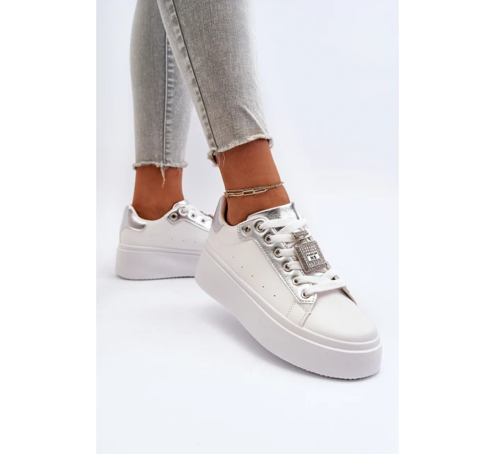 Dámské tenisky s ozdobou Bílé model 21652244 - Boto