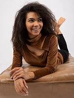 Blúzka DHJ BZ 6561.09P hnedá