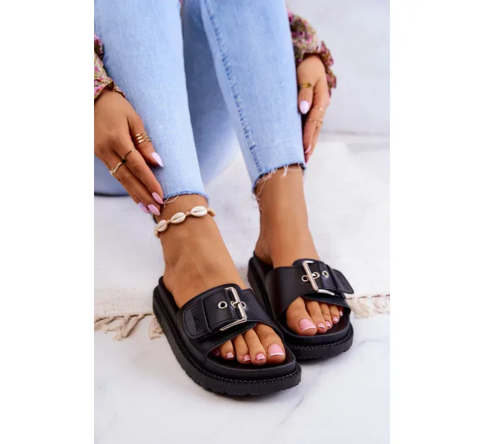 Dámske módne papuče Big Star - čierne