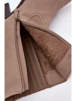 Dámske členkové topánky na podpätku 6350 Beige - Ideálna obuv Dámske členkové topánky na podpätku 6350 Beige - Ideálna obuv