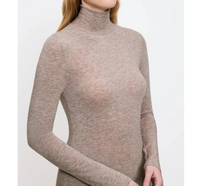 Dámsky rolák Beauty Layers Top LSL Turtleneck 04 - BROWN - beige M003 - TRIUMPH