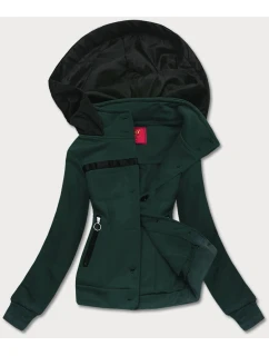 Tmavě zelená krátká dámská rozepínací mikina model 21224413 - LHD