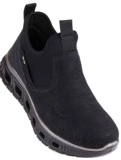 W model 21860345 černá nazouvací pohodlná kotníková obuv - Rieker