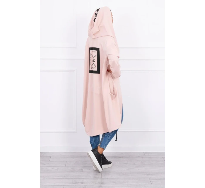 Oversize pláštenka s kapucňou tmavo púdrovo ružová Oversize pláštenka s kapucňou tmavo púdrovo ružová