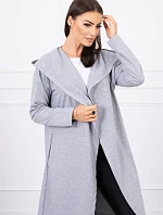 Dlhá pláštenka s kapucňou sivá