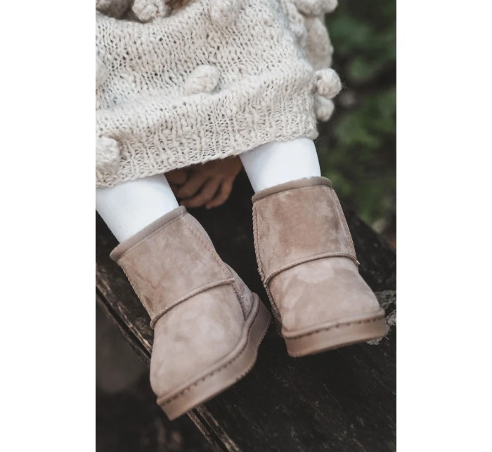 Dziecięce Ocieplane Botki Śniegowce Jasnobeżowe Gooby