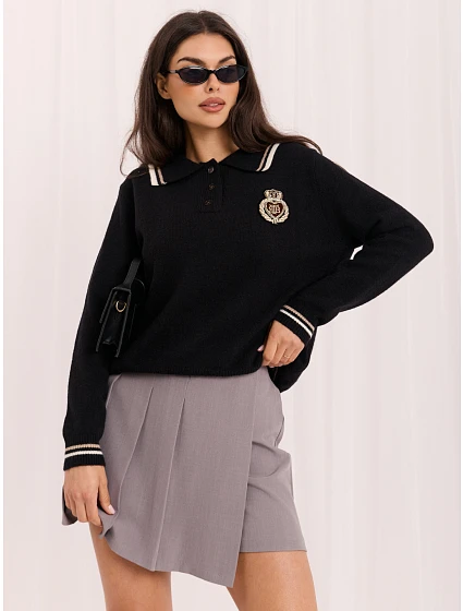 Sweter PM SW model 22400744 czarny - FPrice Sweter PM SW model 22400744 czarny - FPrice