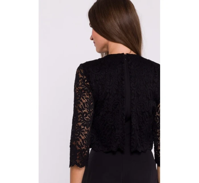 model 20531320 Kombinéza s krajkovými detaily černá - STYLOVE